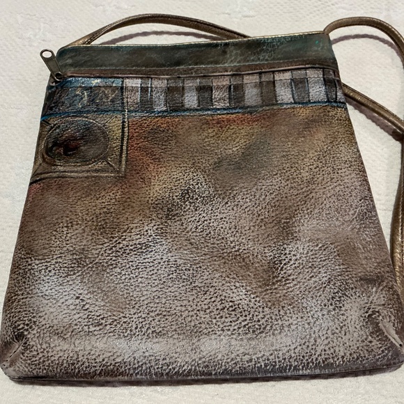 Handpainted Leather Crossbody (signed by artist) - Picture 3 of 6